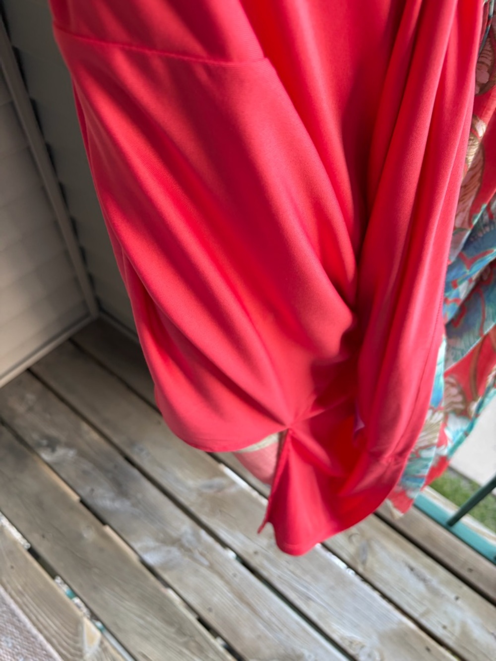 🆕🍒The Good Journey Floral Midi Dress Size L Coral Pink Blue Boho  Vacation - Picture 12 of 17